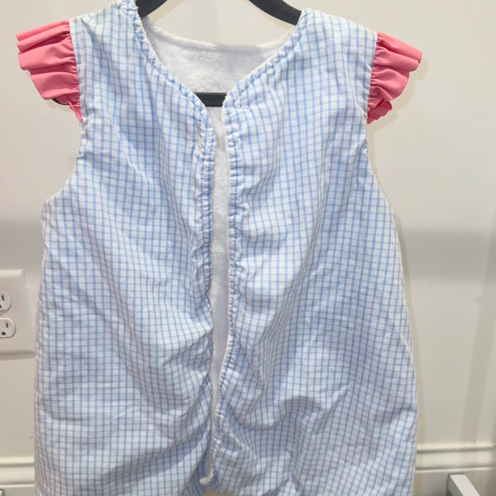 TBBC Pristine The Beaufort Bonnet Company Pink Blue Gingham Callie Coverup 5 - Picture 4 of 7